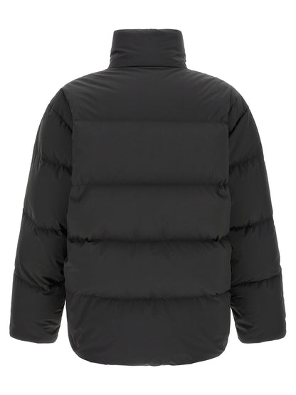 Black Polyester Full-Length Jacket