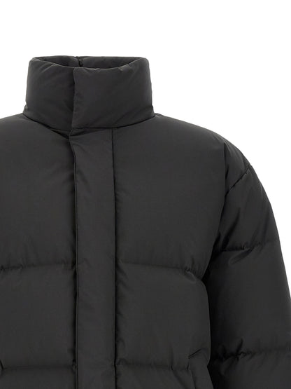 Black Polyester Full-Length Jacket
