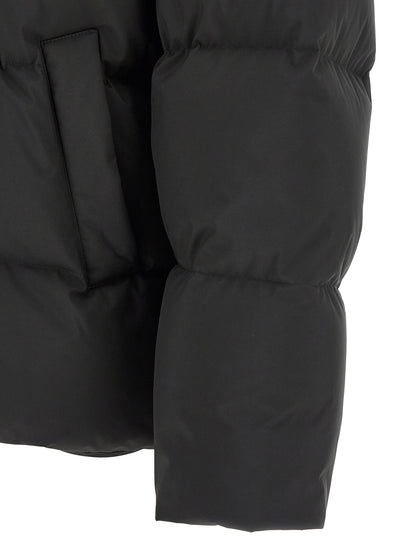 Black Polyester Full-Length Jacket