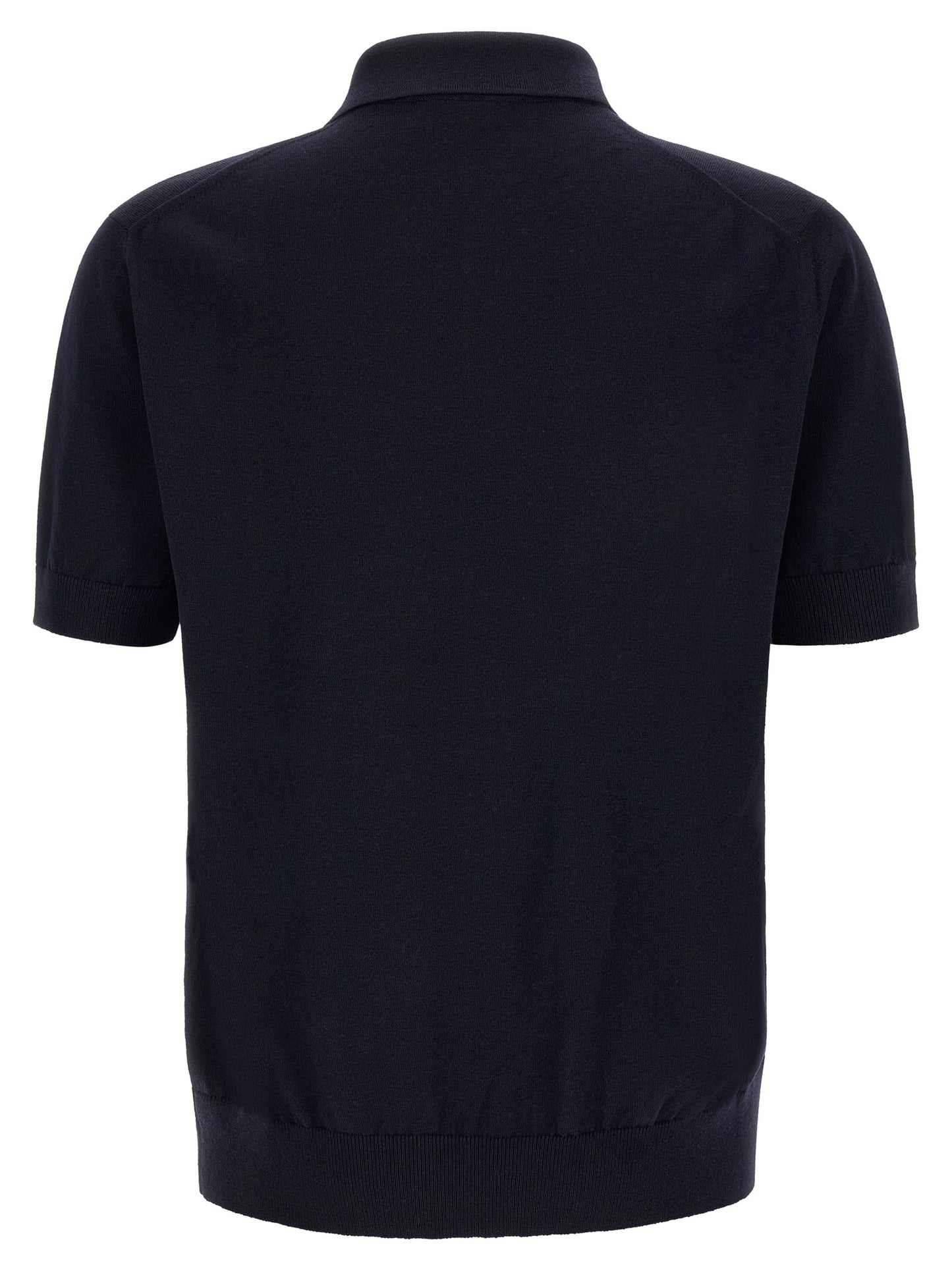 Blue Virgin Wool Polo Shirt