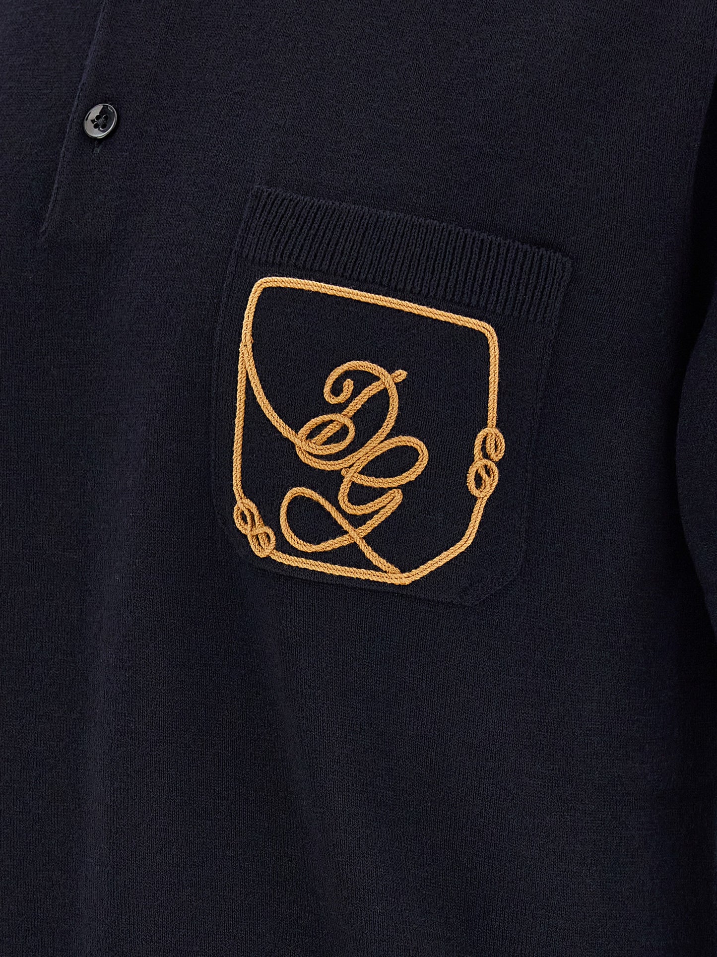 Blue Virgin Wool Polo Shirt