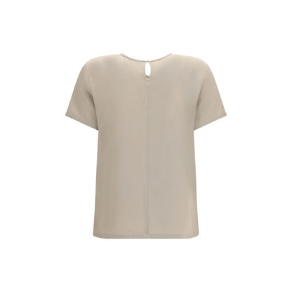 Beige Silk T-Shirt