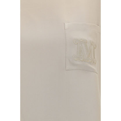 Beige Silk T-Shirt