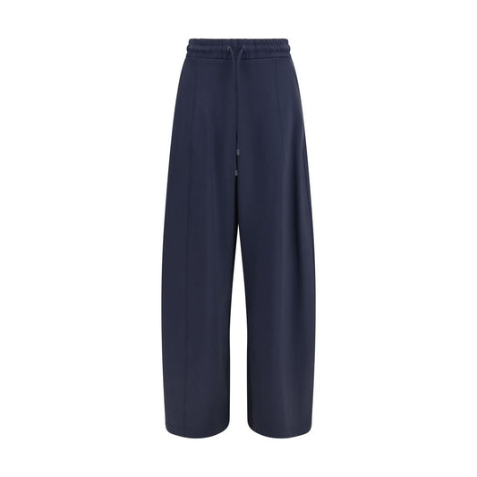 Blue Polyamide Casual Pants