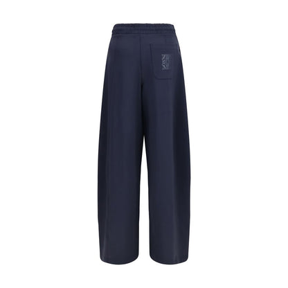 Blue Polyamide Casual Pants