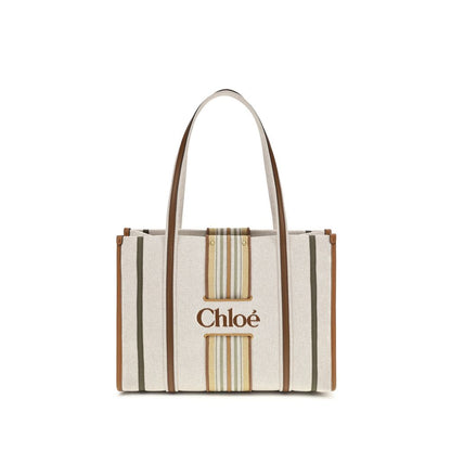 Beige Cotton Shoulder Bag