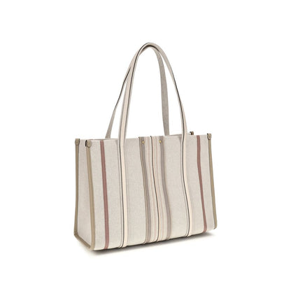 Beige Cotton Shoulder Bag