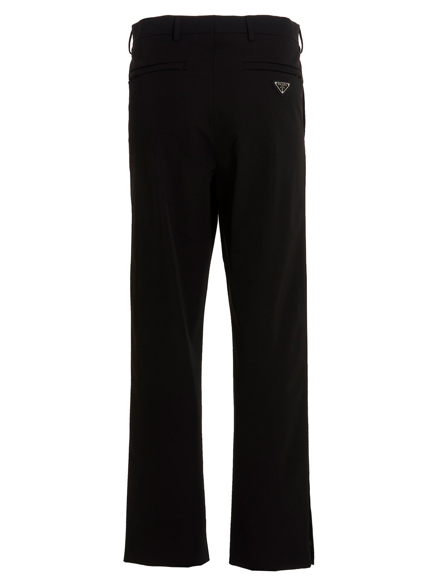 Black Polyester Casual Pants