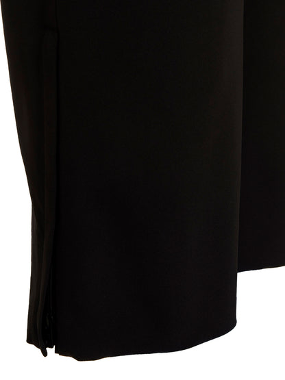 Black Polyester Casual Pants