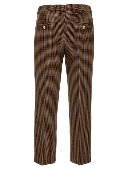 Brown Virgin Wool Casual Pants