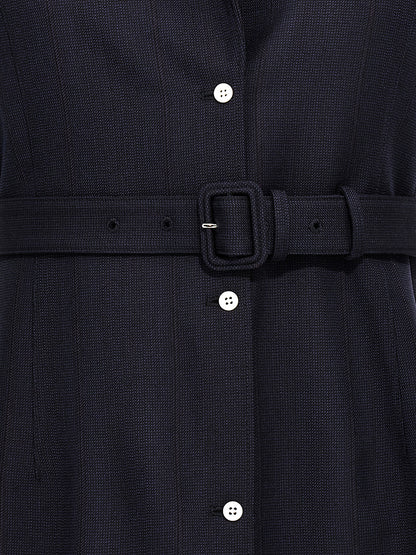 Blue Virgin Wool Sleeveless Jacket