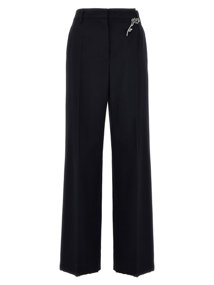 Blue Wool Casual Pants