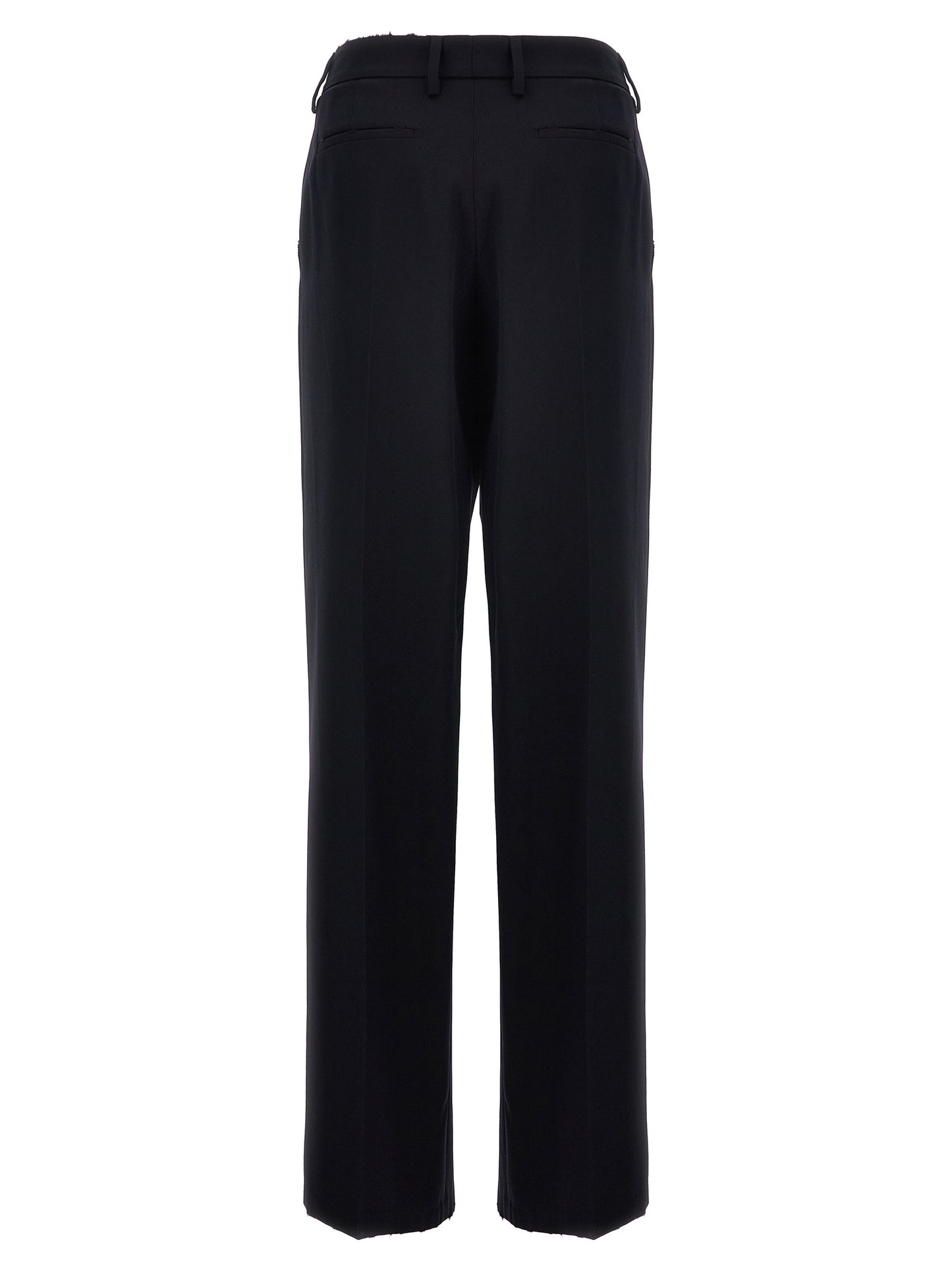 Blue Wool Casual Pants