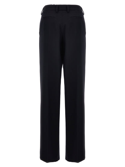 Blue Wool Casual Pants