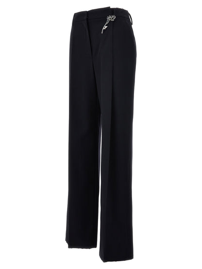 Blue Wool Casual Pants