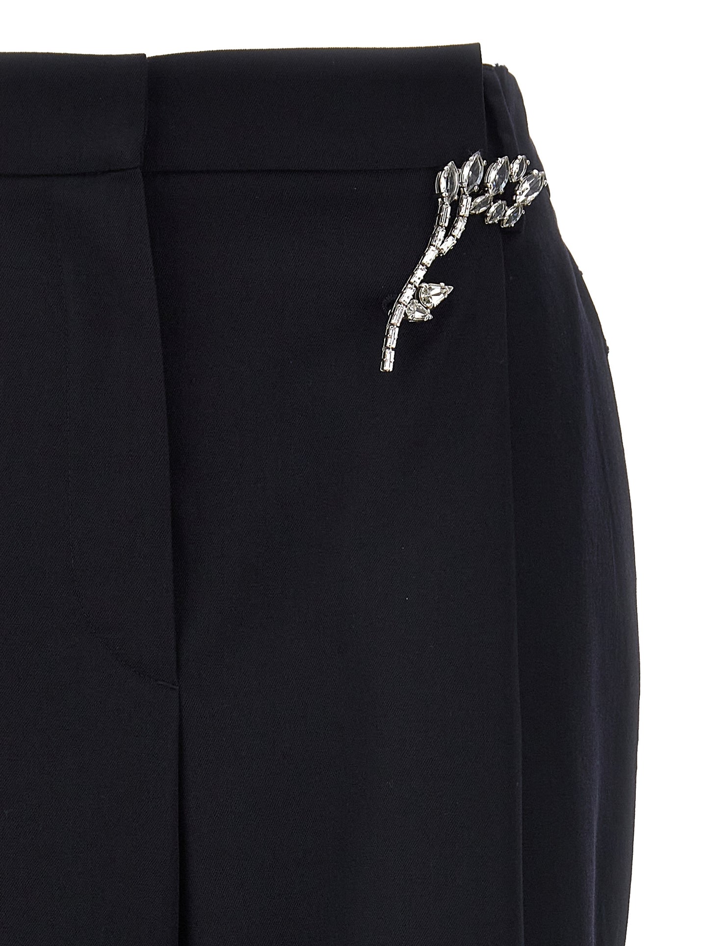 Blue Wool Casual Pants