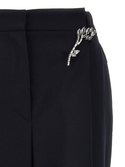 Blue Wool Casual Pants