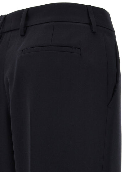 Blue Wool Casual Pants