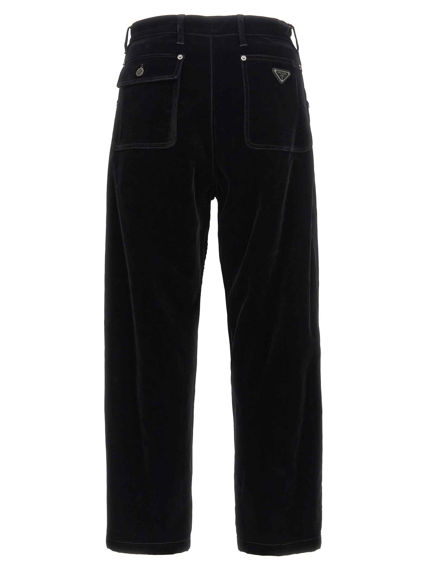 Black Cotton Casual Pants