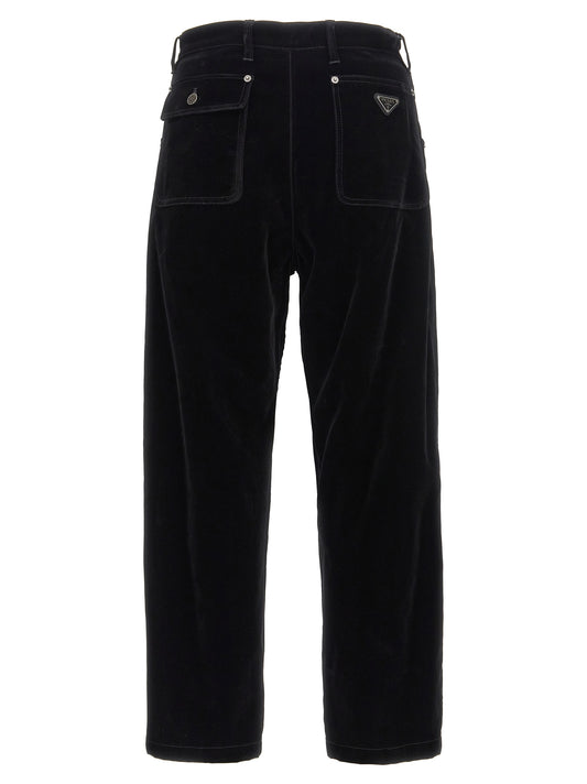Black Cotton Casual Pants