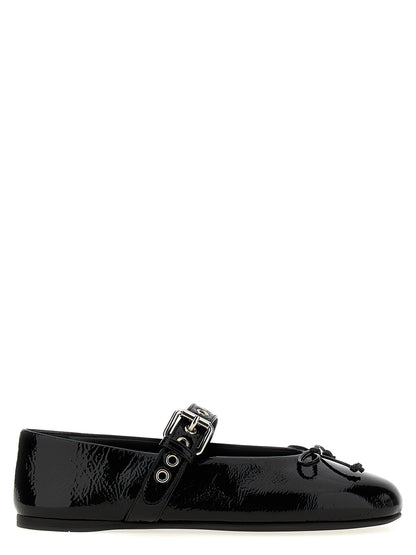 Black Calfskin Ballet Flats