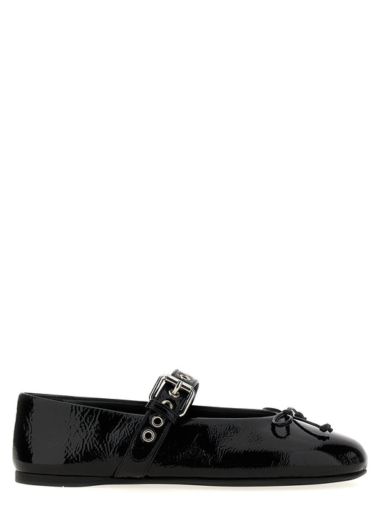 Black Calfskin Ballet Flats