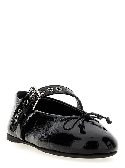 Black Calfskin Ballet Flats