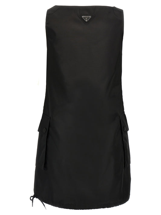 Black Polyamide Short Dress