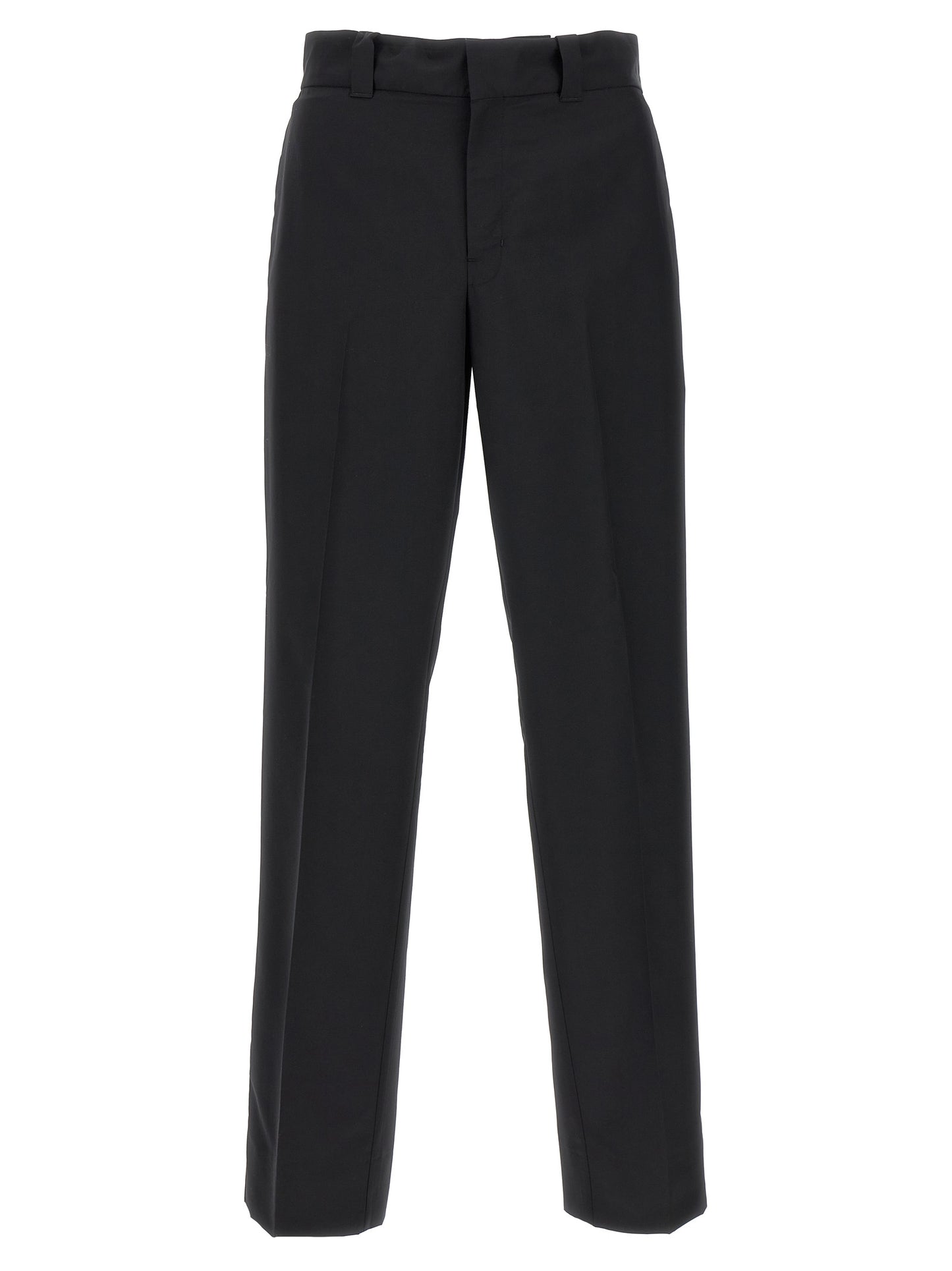 Black Virgin Wool Casual Pants