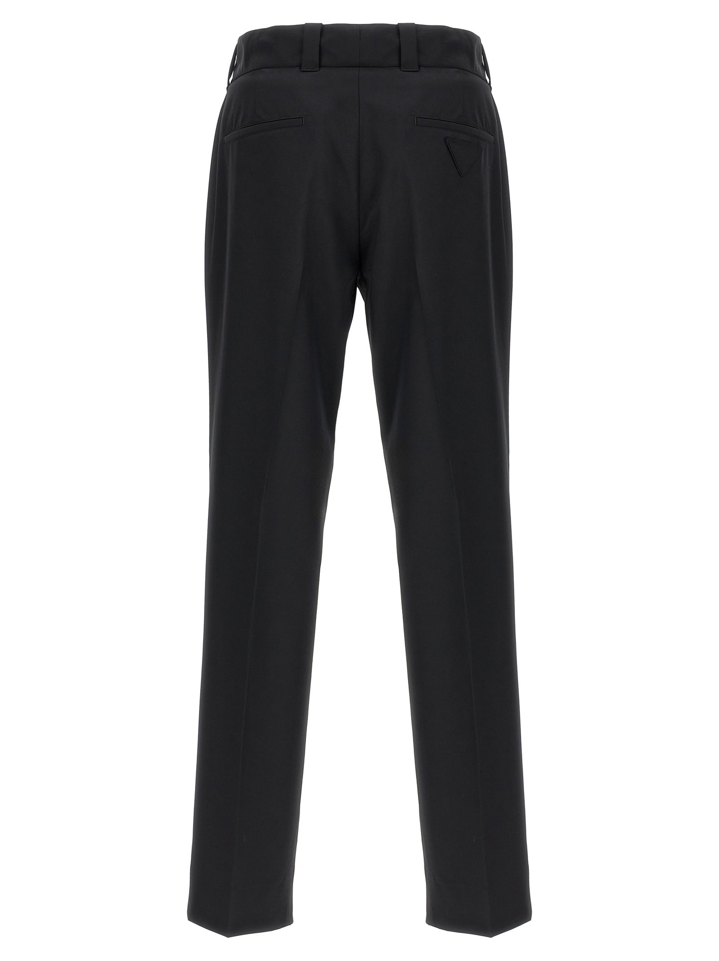 Black Virgin Wool Casual Pants