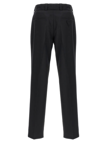 Black Virgin Wool Casual Pants
