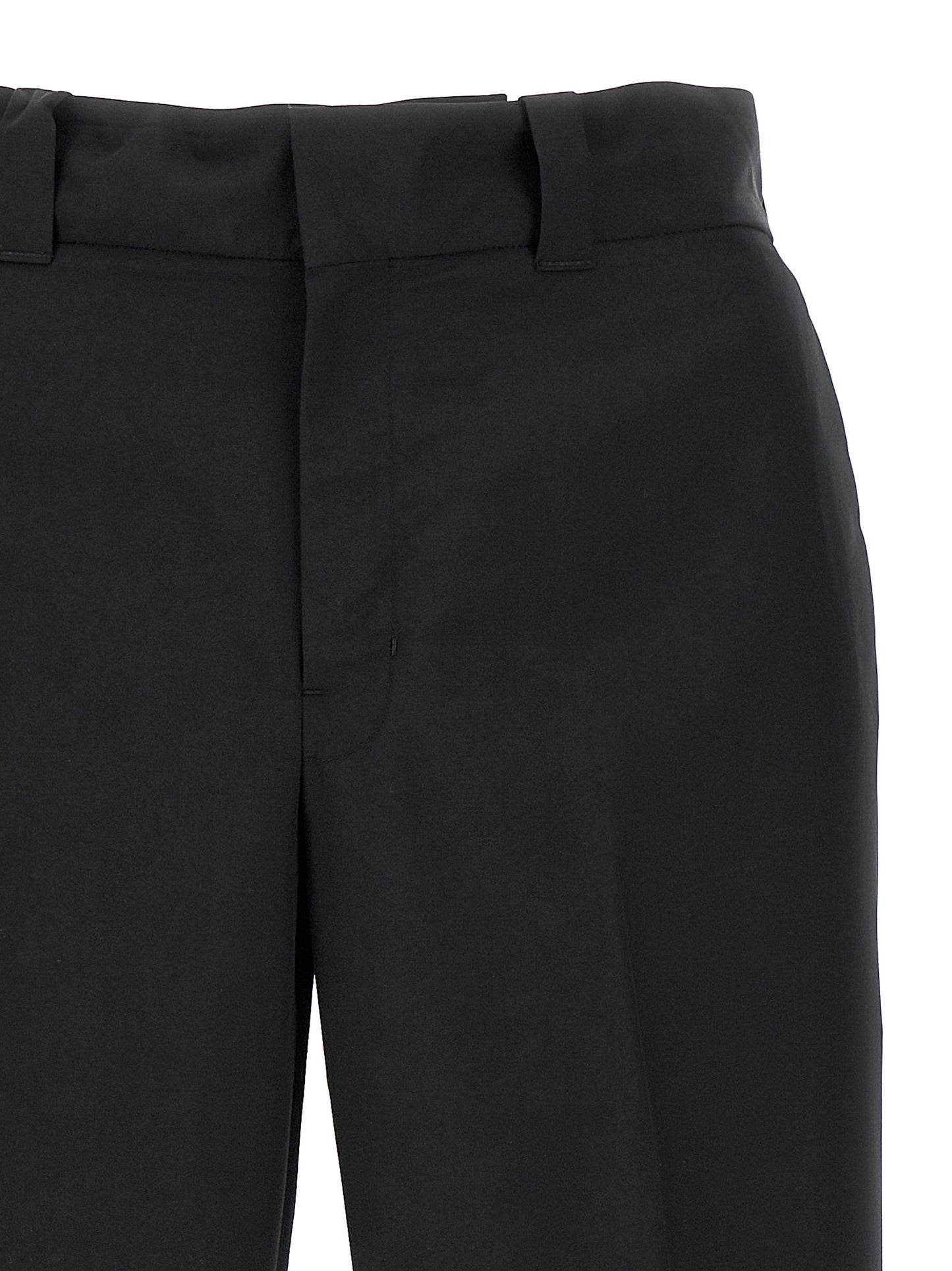 Black Virgin Wool Casual Pants