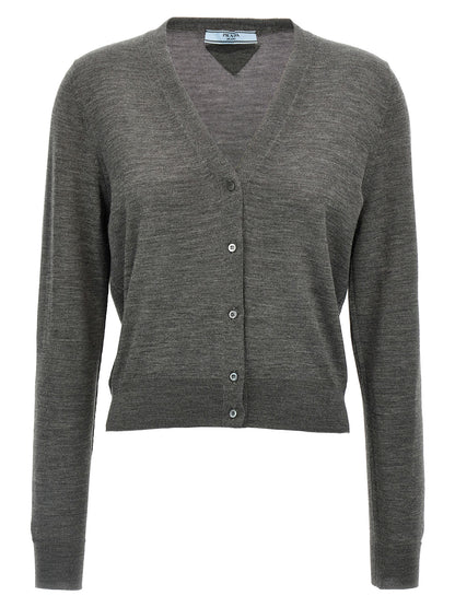 Gray Virgin Wool Cardigan