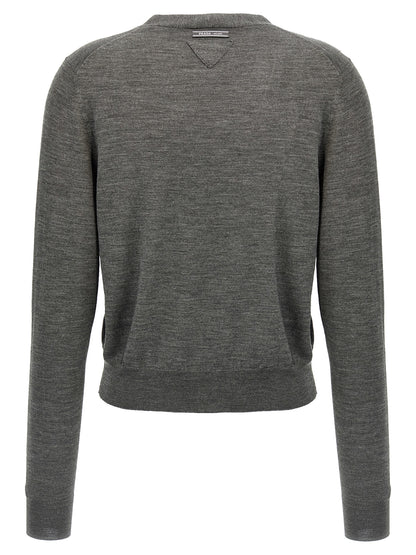 Gray Virgin Wool Cardigan