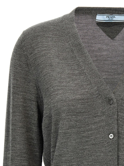 Gray Virgin Wool Cardigan