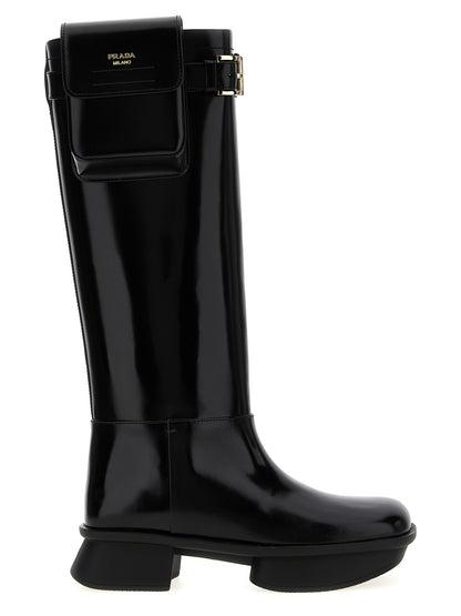 Black Calfskin Over The Knee