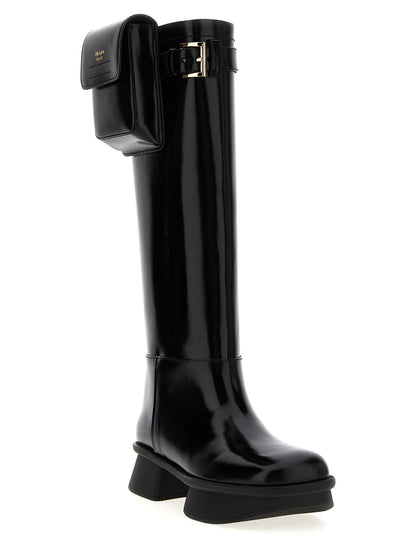 Black Calfskin Over The Knee