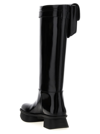 Black Calfskin Over The Knee