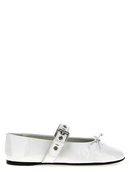 White Calfskin Ballet Flats