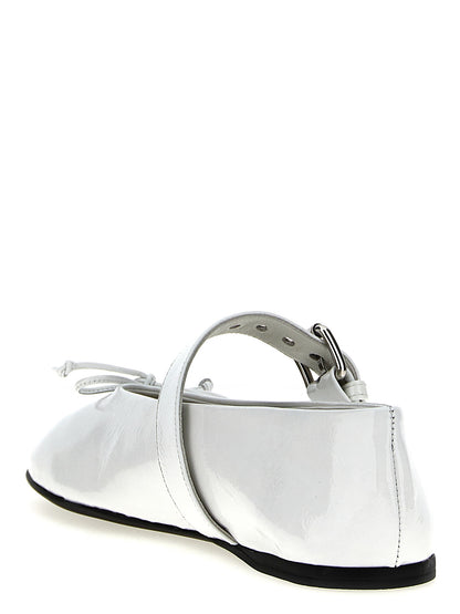 White Calfskin Ballet Flats