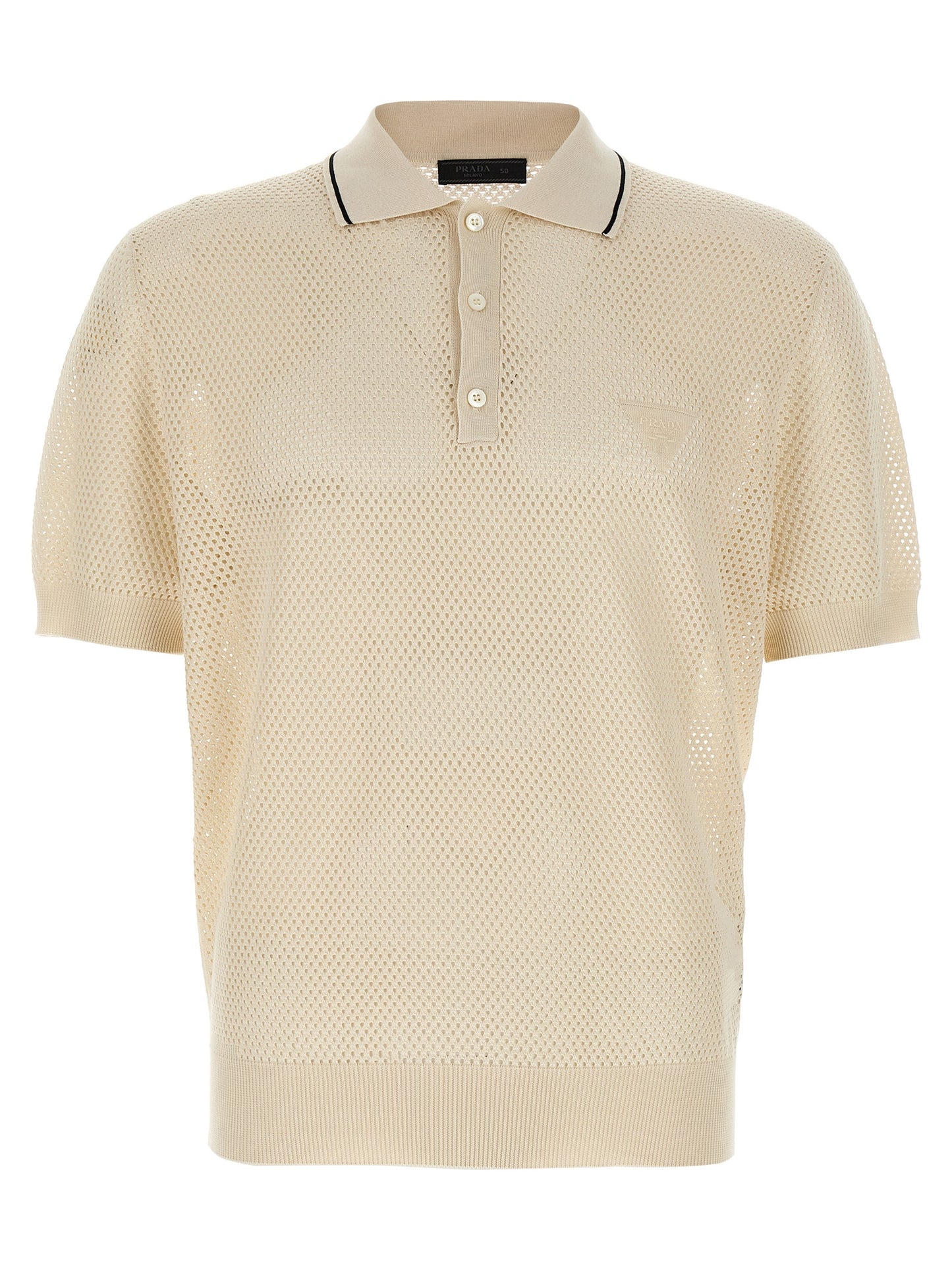 White Silk Polo Shirt