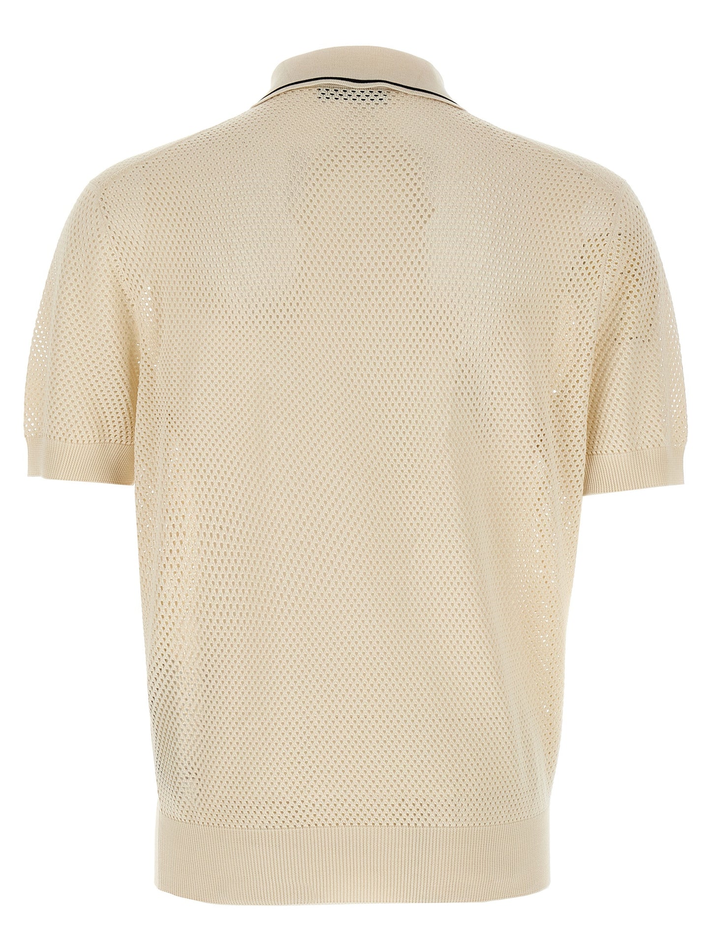 White Silk Polo Shirt