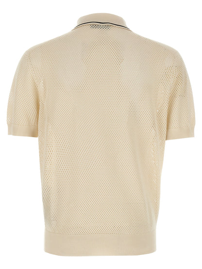 White Silk Polo Shirt