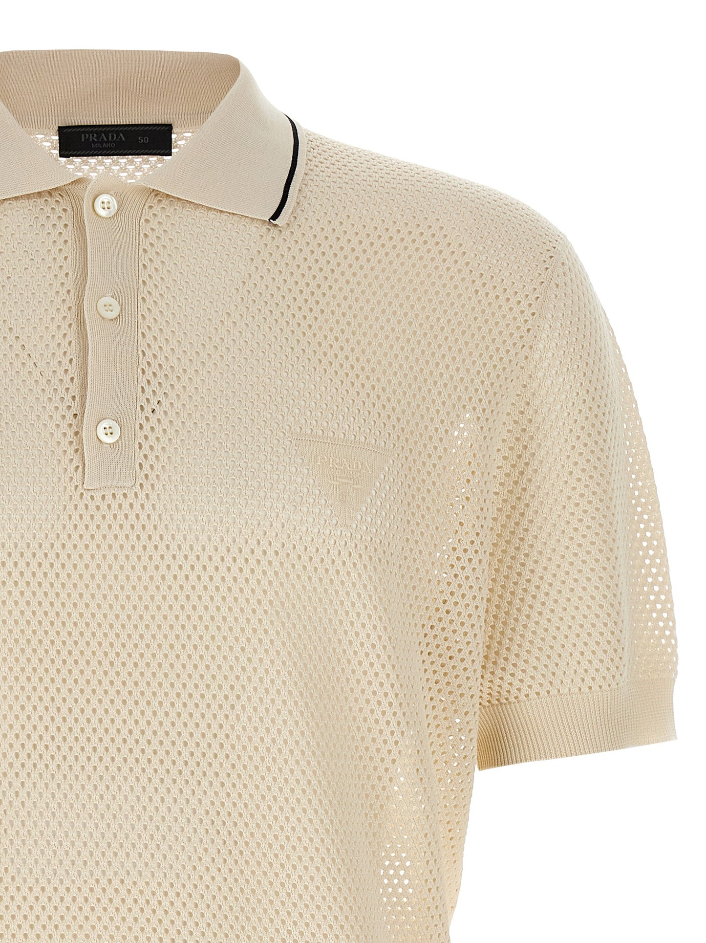 White Silk Polo Shirt