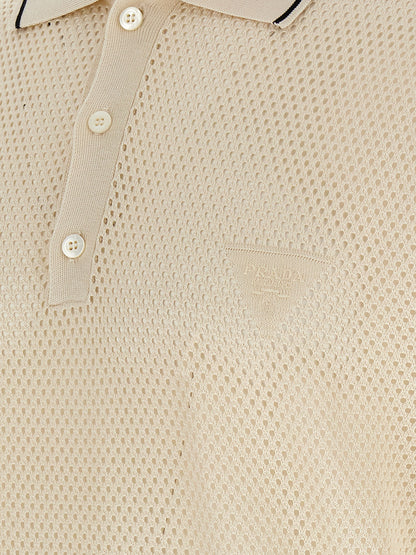 White Silk Polo Shirt