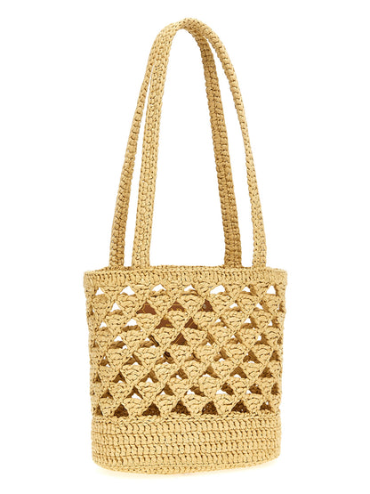 Beige Viscose Handbag