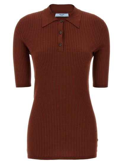 Brown Cotton Polo Shirt