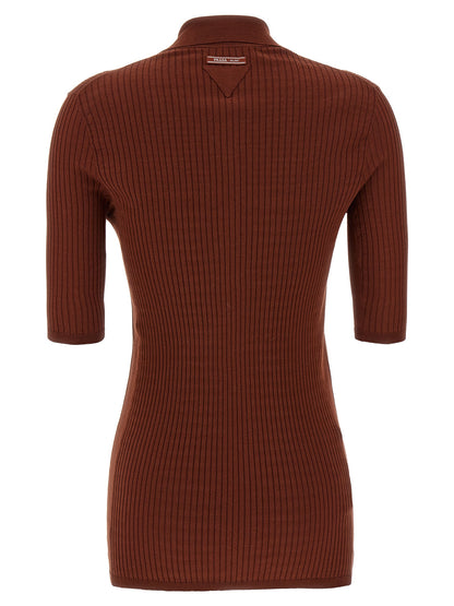 Brown Cotton Polo Shirt