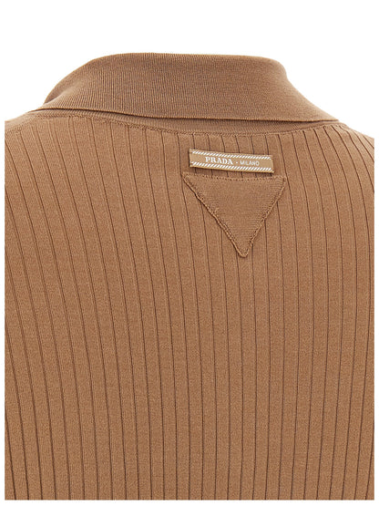 Beige Cotton Polo Shirt