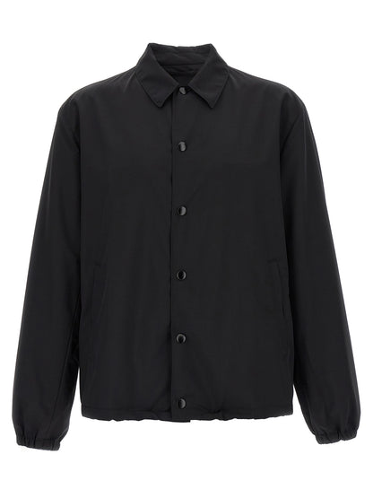 Black Virgin Wool Full-Length Jacket